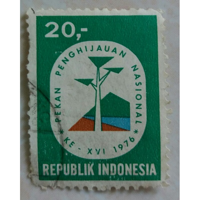 

(AA) Perangko Pekan Penghijauan Nasional ke XVI 1976 Single Set Used
