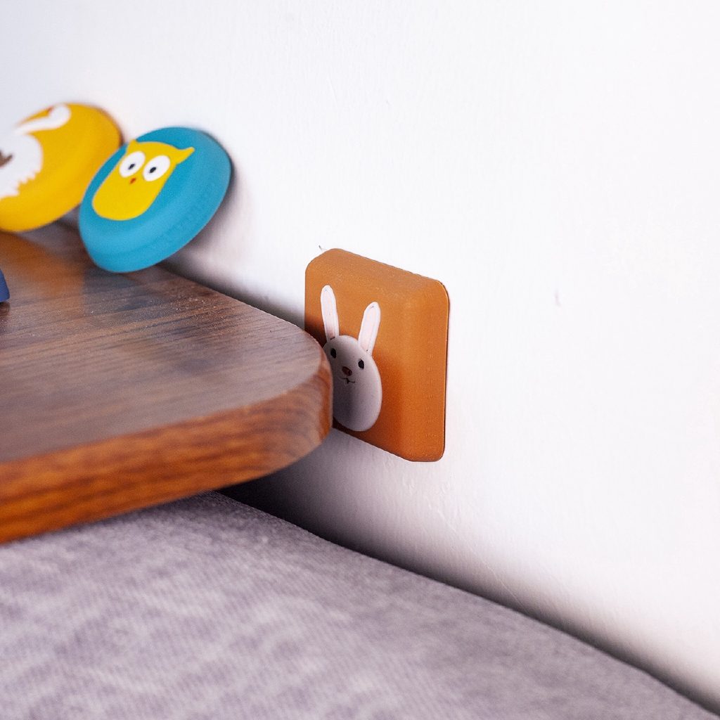 Cartoon Silicone Door Handle Stoppers / Anti-collision Wall Protectors Pad / Soft Rubber Table Corner Cushion