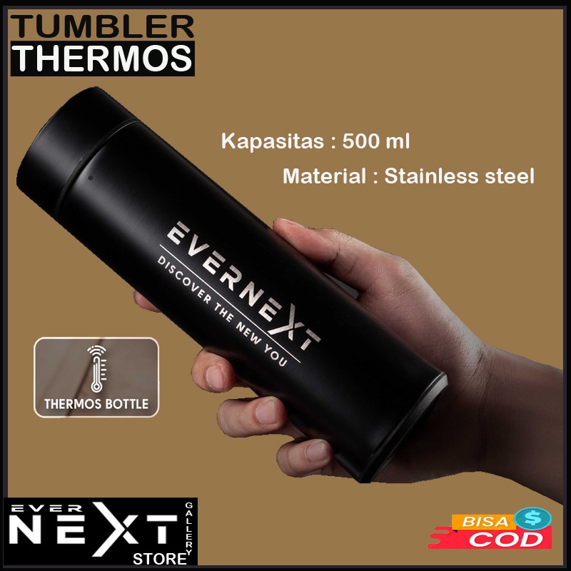 Botol tumbler air panas dan dingin stainless steel isi 500 ml botol thumbler air panas dan air es dingin tahan 5 jam tempat minum traveller outdoor bottle termos botol air panas awet tahan lama botol thermos mini olahraga botol minum piknik rekreasi