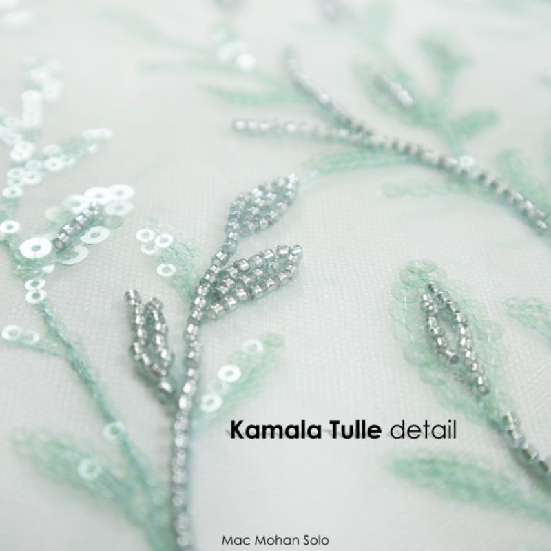 [NEWEST ARRIVAL] KAMALA TULLE WITH STONE BEADINGS PER 0.5M TILE PAYET BATU DESAIN TERBARU UNTUK KEBAYA DRESS