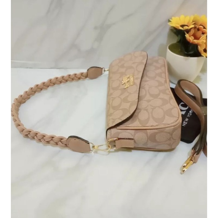 Tas COC Signature / Tas Bahu Wanita Soulder bag Tali Kepang  + Sertifikatnya