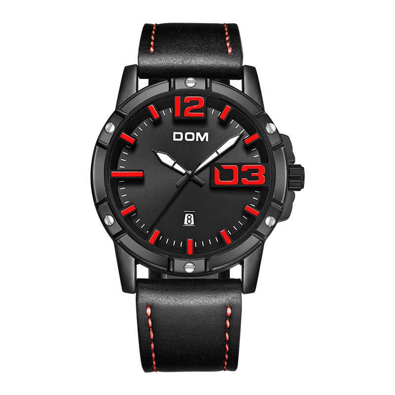 JAM TANGAN PRIA DOM M-1218BL-1M4 FASHION / SPORT MODEL KLASIK ANTI AIR TALI STRAP KULIT LEATHER