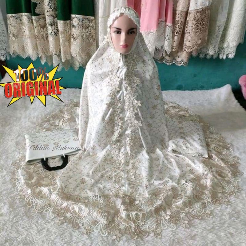 MUKENA DEWASA MUKENAH SUTRA PRADA MEWAH RENDA MAWAR BINTANG MUKNH TERBARU TELENGKUNG JUMBO MOTIF BOR