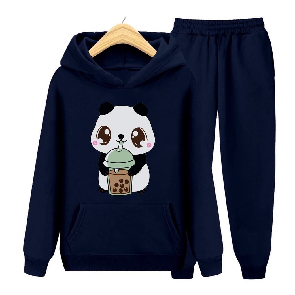 YMF - Setelan Sweater Hoodie Panda Boba | Anak-Remaja ( SET Hoodie - Panda Boba )®