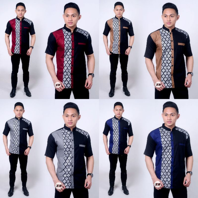 Kemeja Pria Hem Batik Kertabumi Kombinasi Sopal Prada / Baju Batik Pria Murah Lengan Pendek