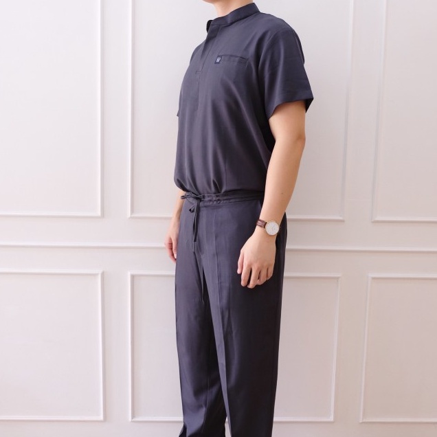 Baju Jaga MANDARIN SS - DARK GREY Scrubs Theatre Blues Empirical Lengan Pendek