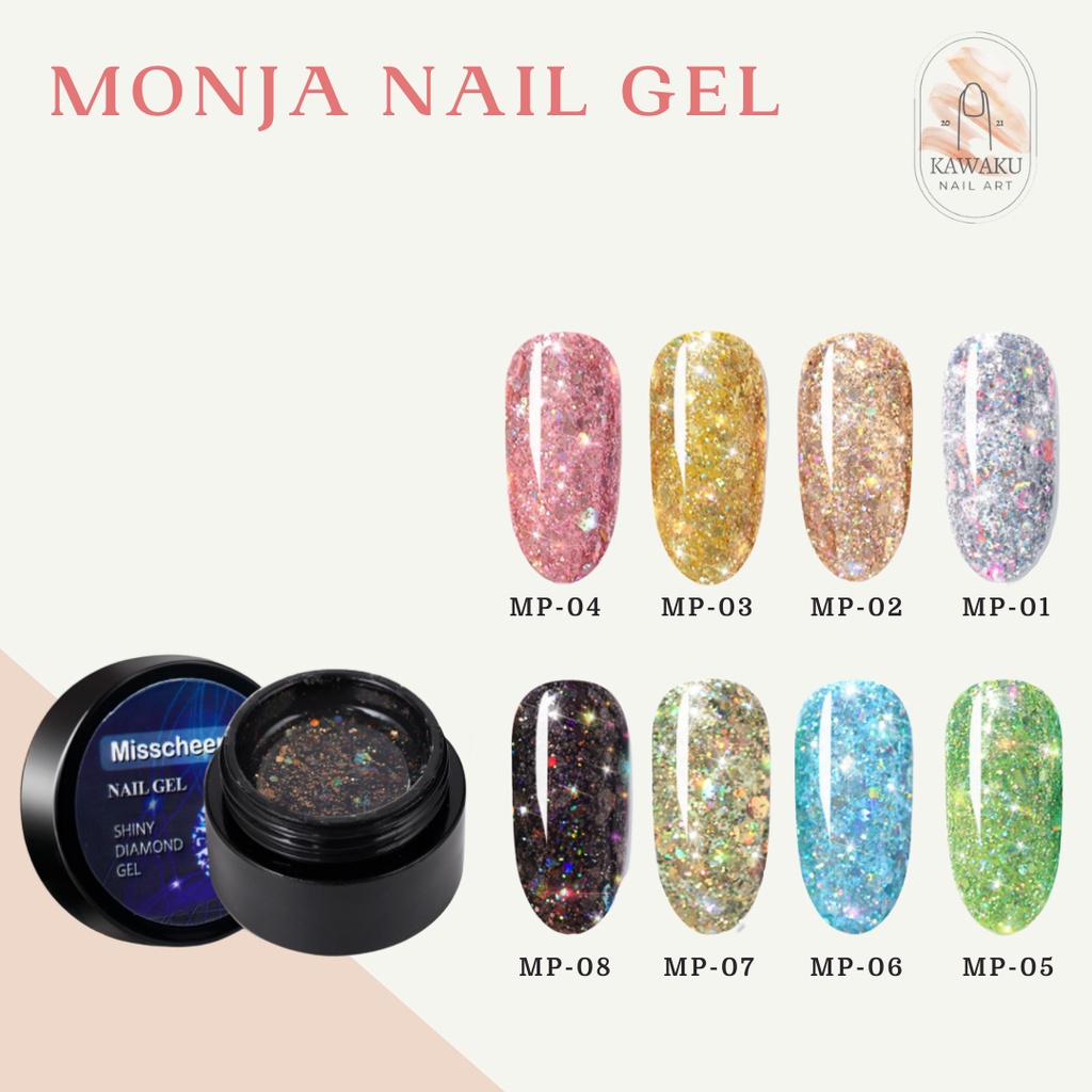 Monja Kutek Nail Art UV LED Gel Pot / Monja Base dan Top Gel