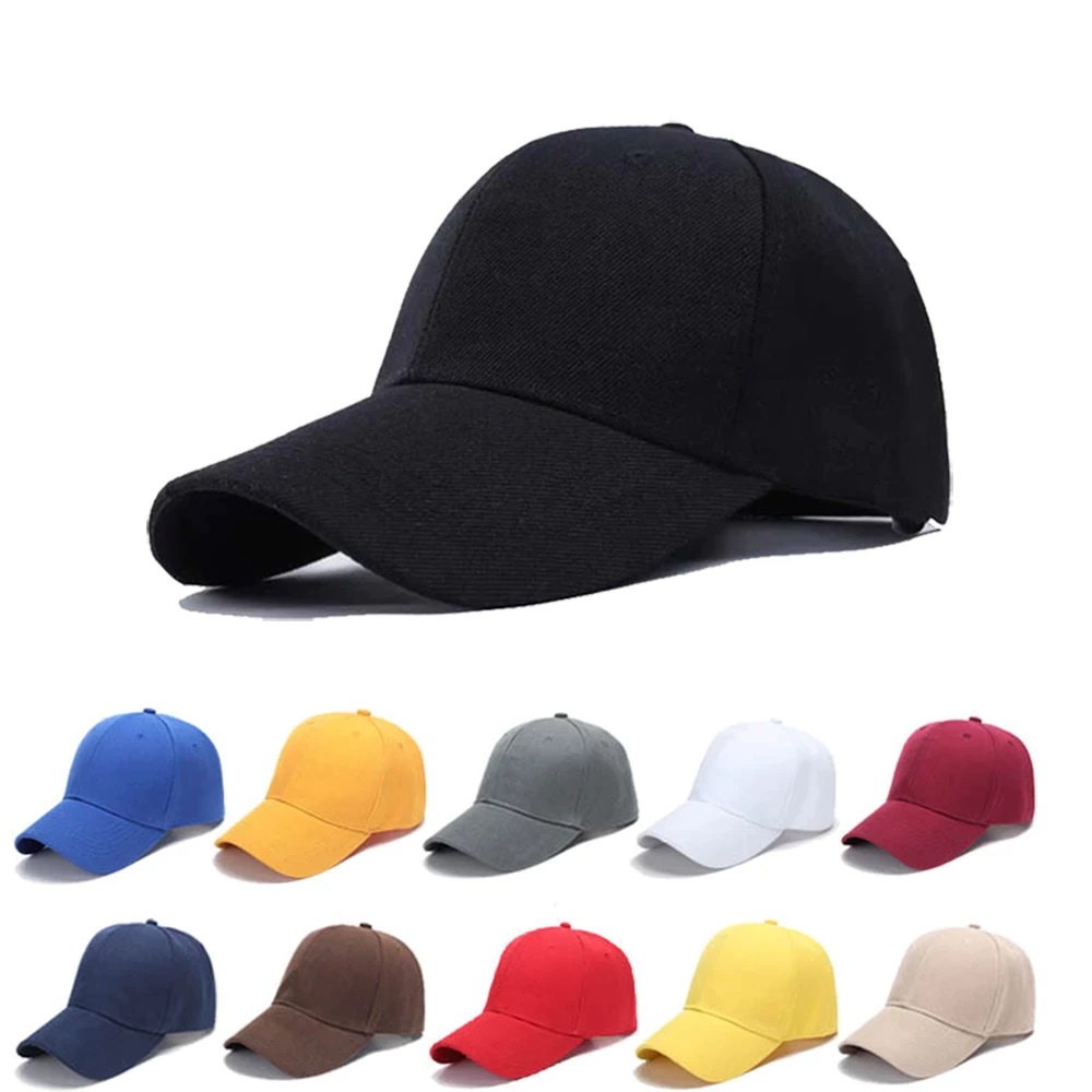 TOPI BASEBALL CAP POLOS PRIA WANITA DEWASA BISBOL CEWEK COWOK LAKI LAKI WARNA HITAM DISTRO PUTIH COK