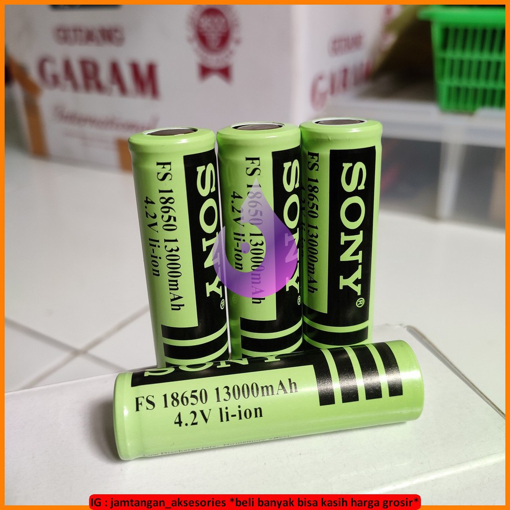 BATERAI SONY 13000mAh 18650 BATERAI SENTER POLICE SWAT ISI ULANG RATA HIJAU