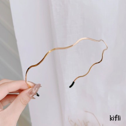 Korea Gaya Ikat Kepala Bergelombang Emas,Aksesoris Fashion