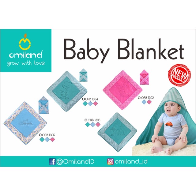 Selimut bayi topi omiland baby blanket orb1304