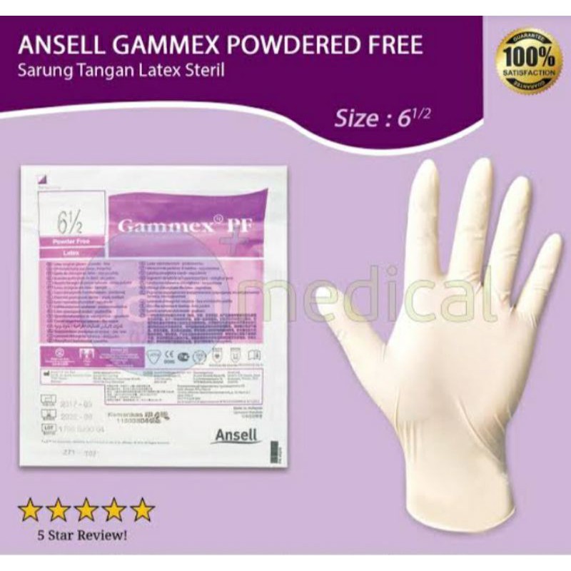 Sarung Tangan Gammex Steril Free Powder/Hand Scoon Free Powder Gammex