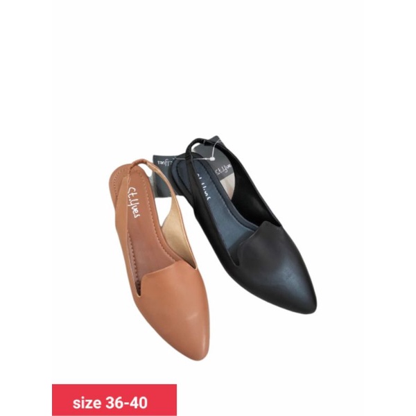 flatshoes st. yves size 38 hitam
