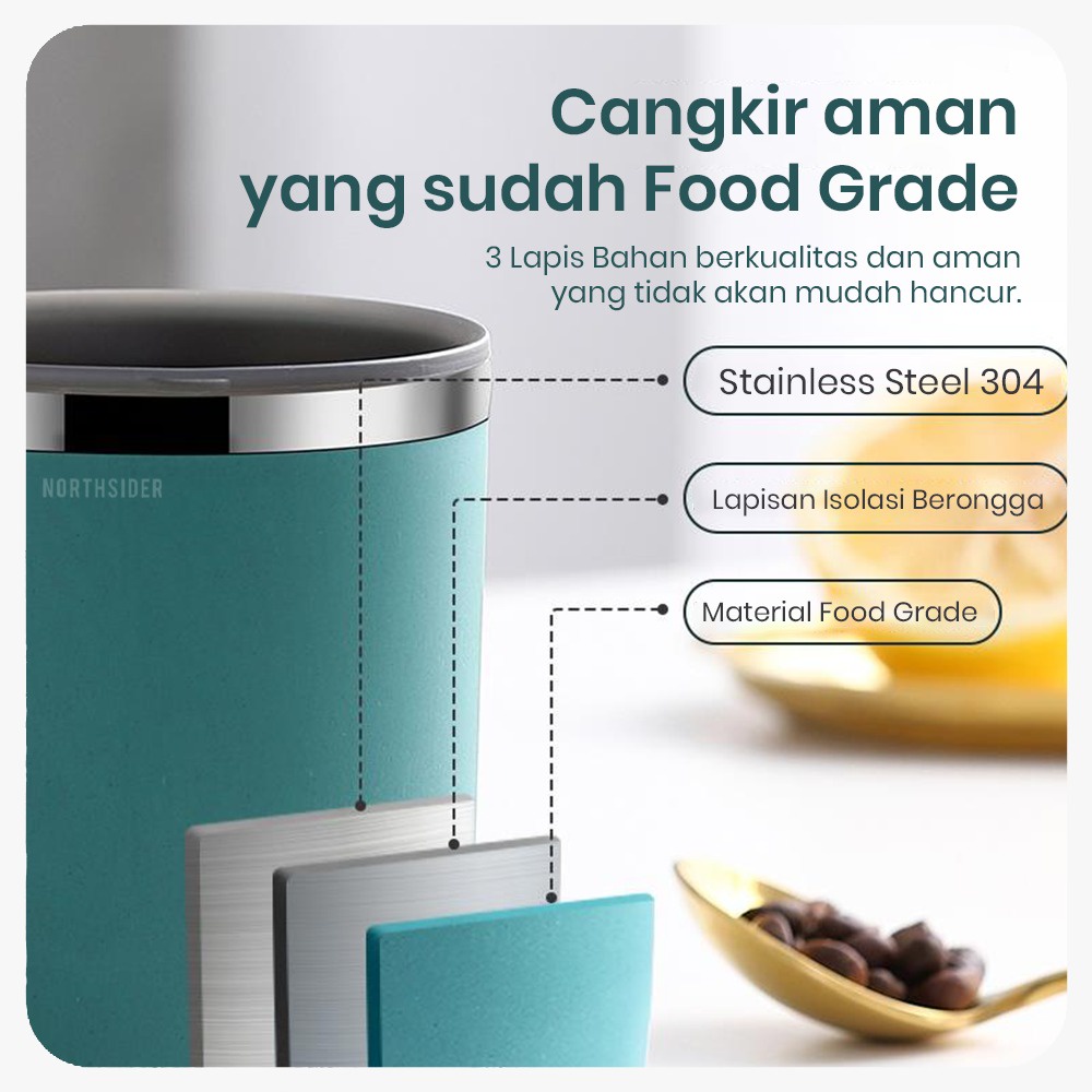 CANGKIR GELAS KOPI TEH STAINLESS 300ML MUG LEAK PROOF - G06005