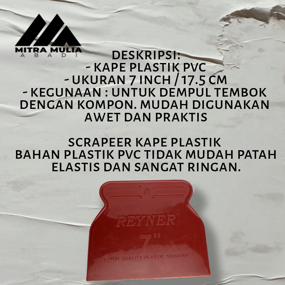 Kape Plastik PVC 7 Inci l Scrap l Scrapper l Skrap Sekrap Dempul