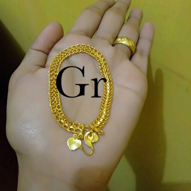 gelang lilit lapis emas 24 k