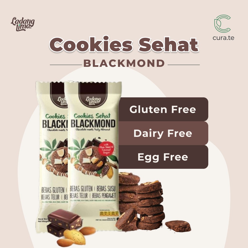 LADANG LIMA BLACKMOND SACHET COOKIES GLUTEN FREE | SNACK CEMILAN DIET SEHAT ASI BOOSTER KACANG ALMOND DARK CHOCOLATE