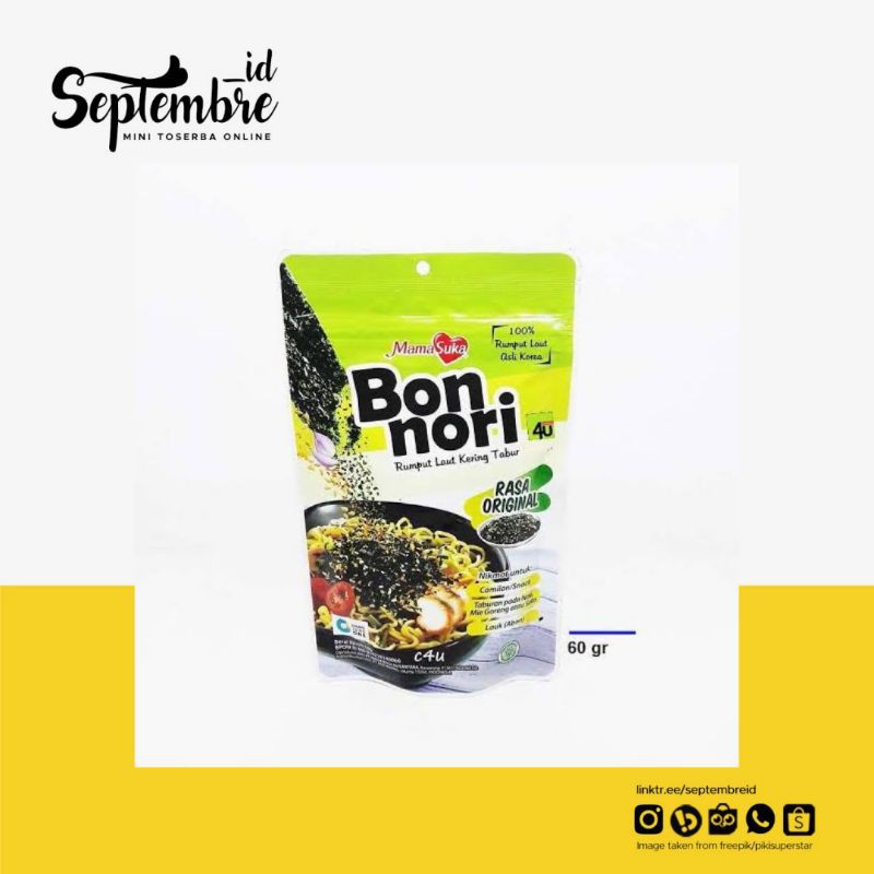 

Mamasuka Bon Nori Bonnori Rumput Laut Kering Tabur 60 gram Original