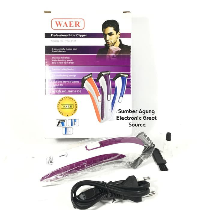 Professional Hair Clipper Waer NHC6138 Alat Cukur Rambut Cas Charge