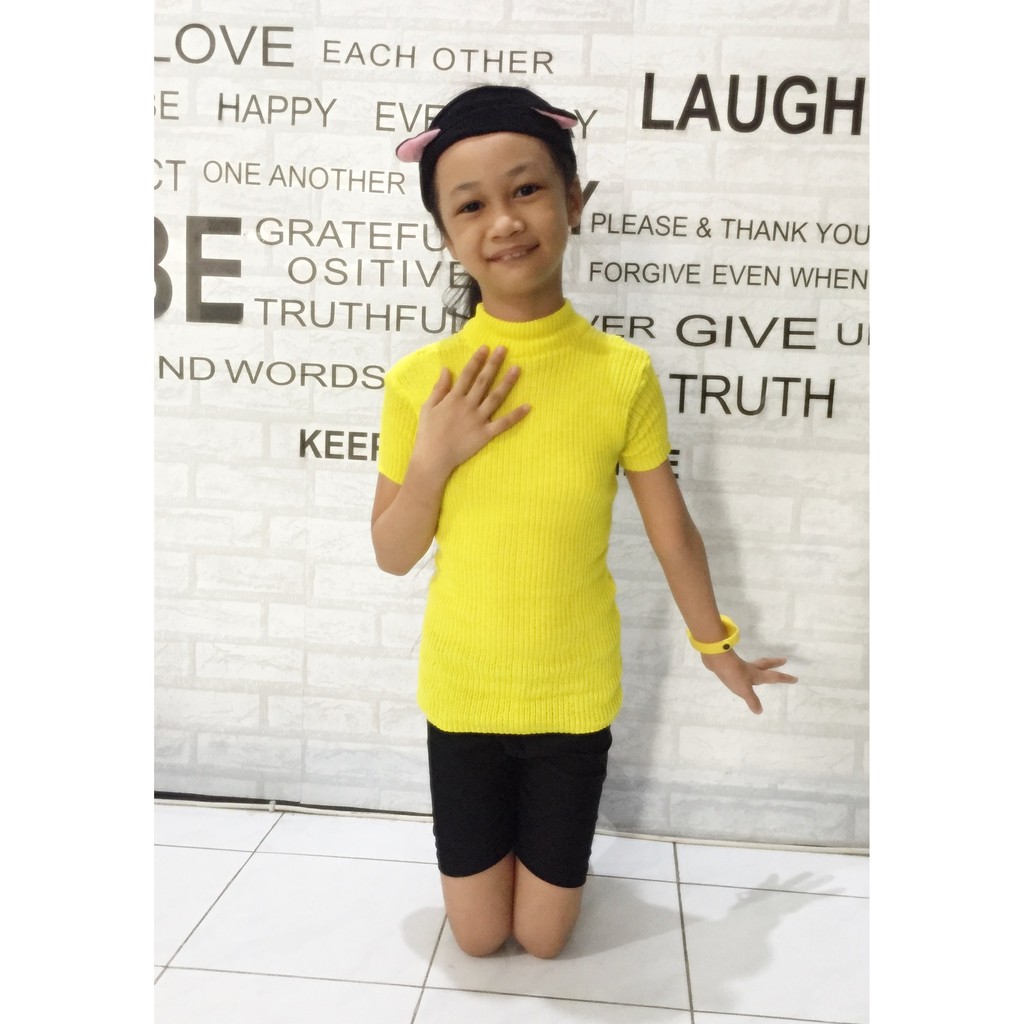 dress rajut anak polos lengan pendek 1-4 tahun