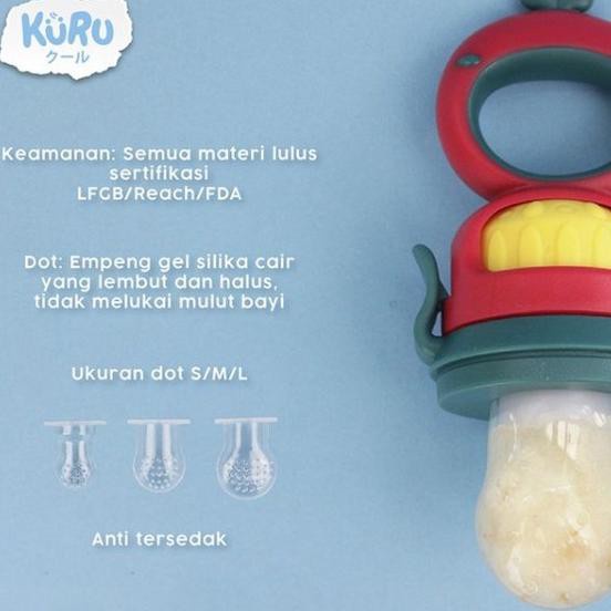 *lailaiorire* Kuru Baby Fruit Teether Feeder Empeng Dot Buah Sayur Putar Bayi / Kuru Baby Silicone Snack Cup - Tempat Makan Silikon Anak Bayi