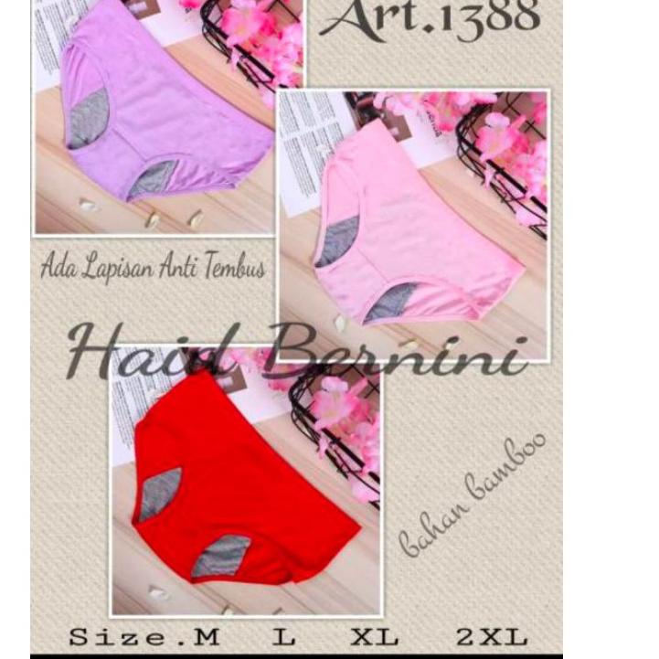 [DISCOUNT 0S764] CD celana dalam haid menstruasi bernini 1388 Fine cotton organik serat Bambu anti b