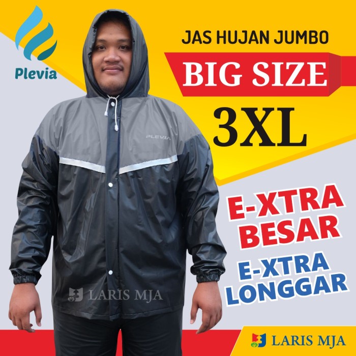Jas Hujan Pria Jumbo Tebal Big Size 3XL ukuran XXXL Mantel Ujan Besar - Hijau(I0T7) Jas Hujan Ponco 