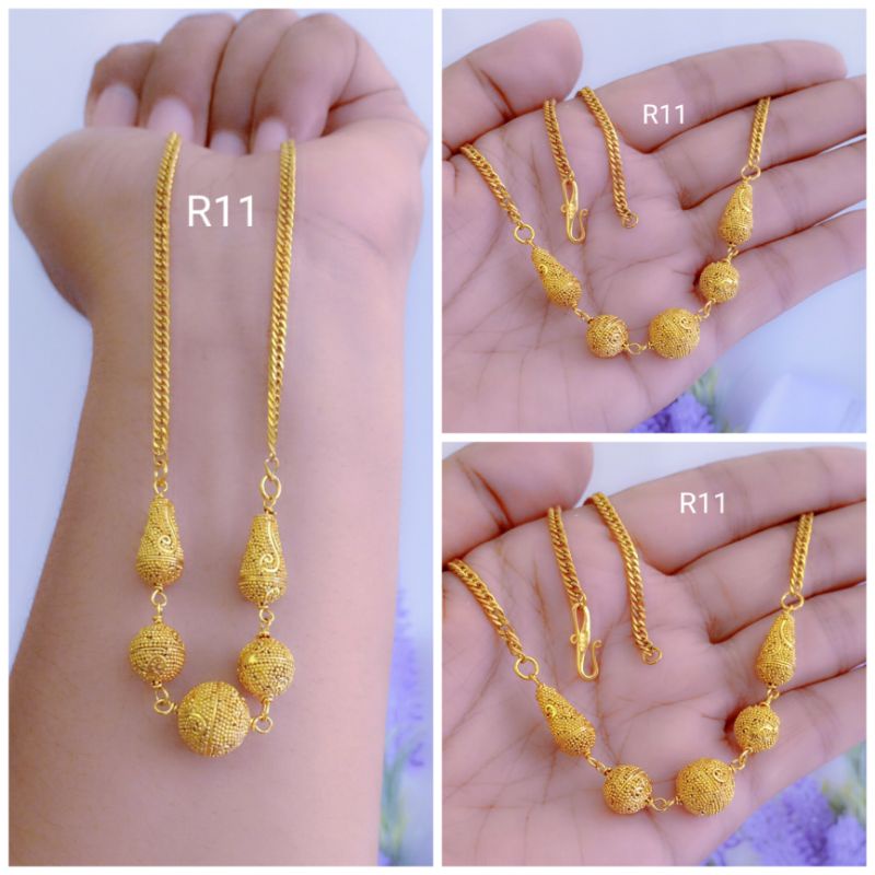 kalung titanium liontin kuningan lapis emas