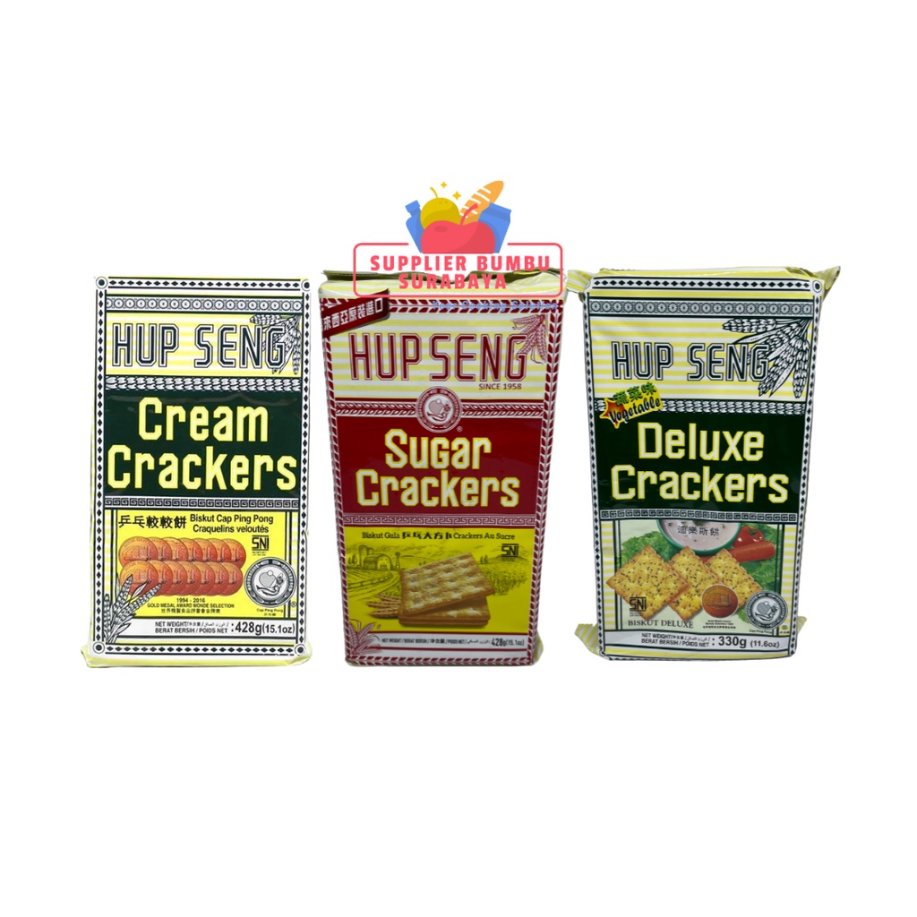 

Hup Seng Biskuit Cream Sugar Deluxe Crackers Asin Manis 428g