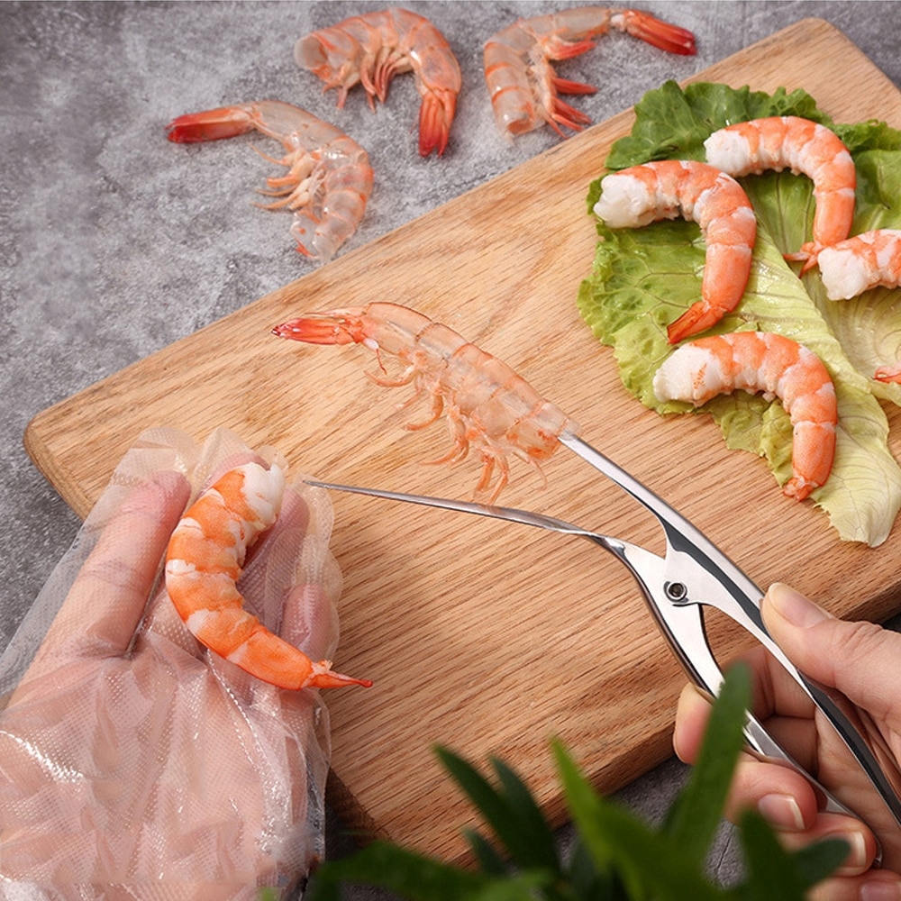 1Pc Stainless Steel Shrimp Peeler Plier / Kitchen Shrimp Stripping Peelers /  Crayfish Shell Peel Plier  / Peelers Deveiner  Fishing Seafood Gadgets Tool