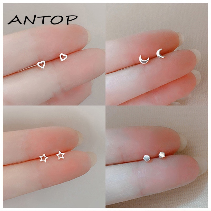 Fashion Korea Anting Bulan Hypoallergenic Untuk Wanita Perhiasan Manis Menyegarkan 2021 ANTOP