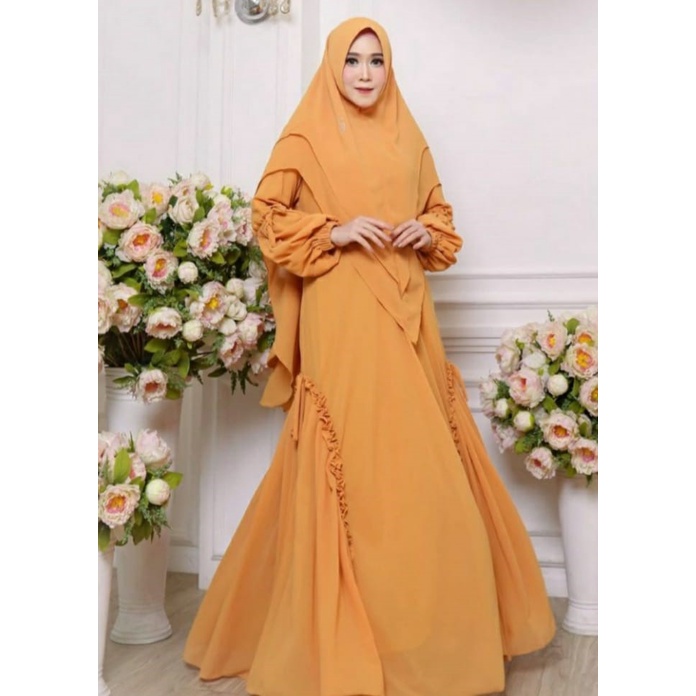 Maia Dress + Khimar ORIGINAL Product by Aifa Butik Syari Bisa COD