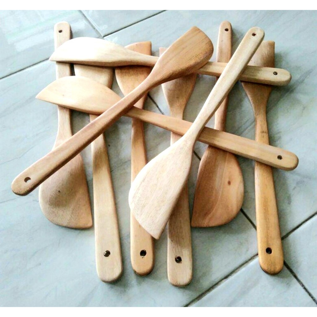 KY11 SUTIL OVAL / Sendok / Spatula Kayu Mahoni Sodet PANJANG 35 CM Langsung Dari Pengrajin