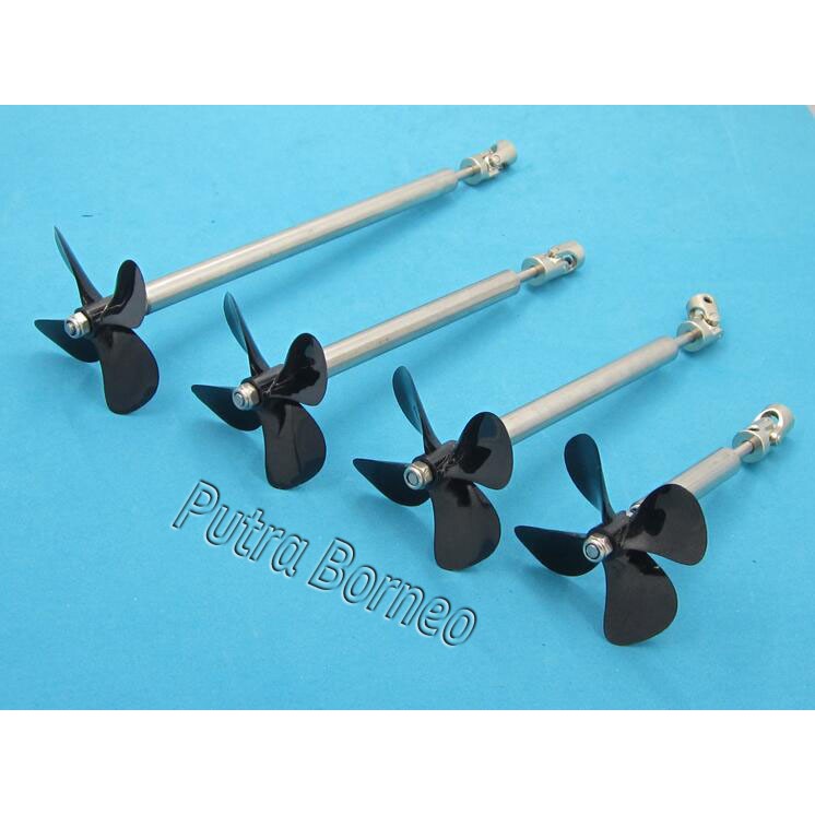 Rc boat shaft propeller 1set 4 blades double bearing tubing