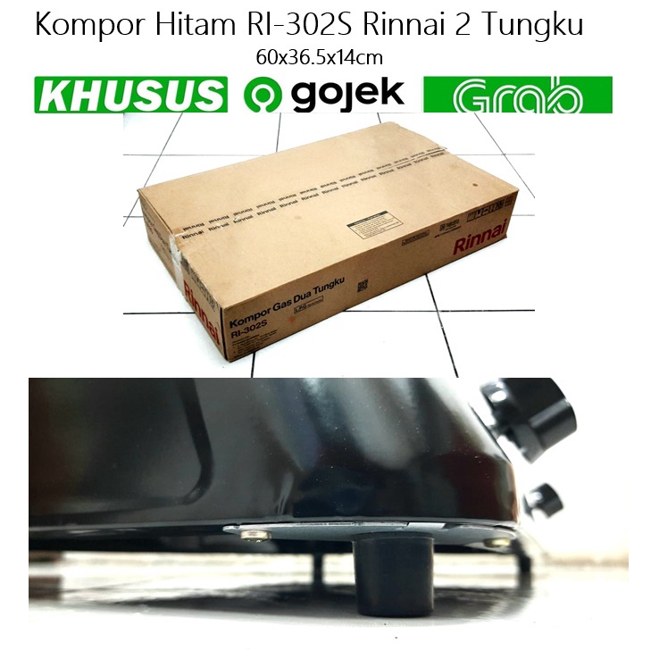 Kompor Hitam RI-302S Rinnai 2 Tungku