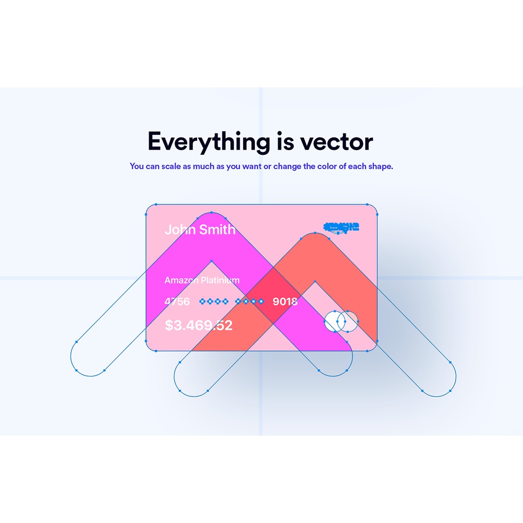 100 Financial Virtual Design Cards - Photoshop &amp; Illustrator