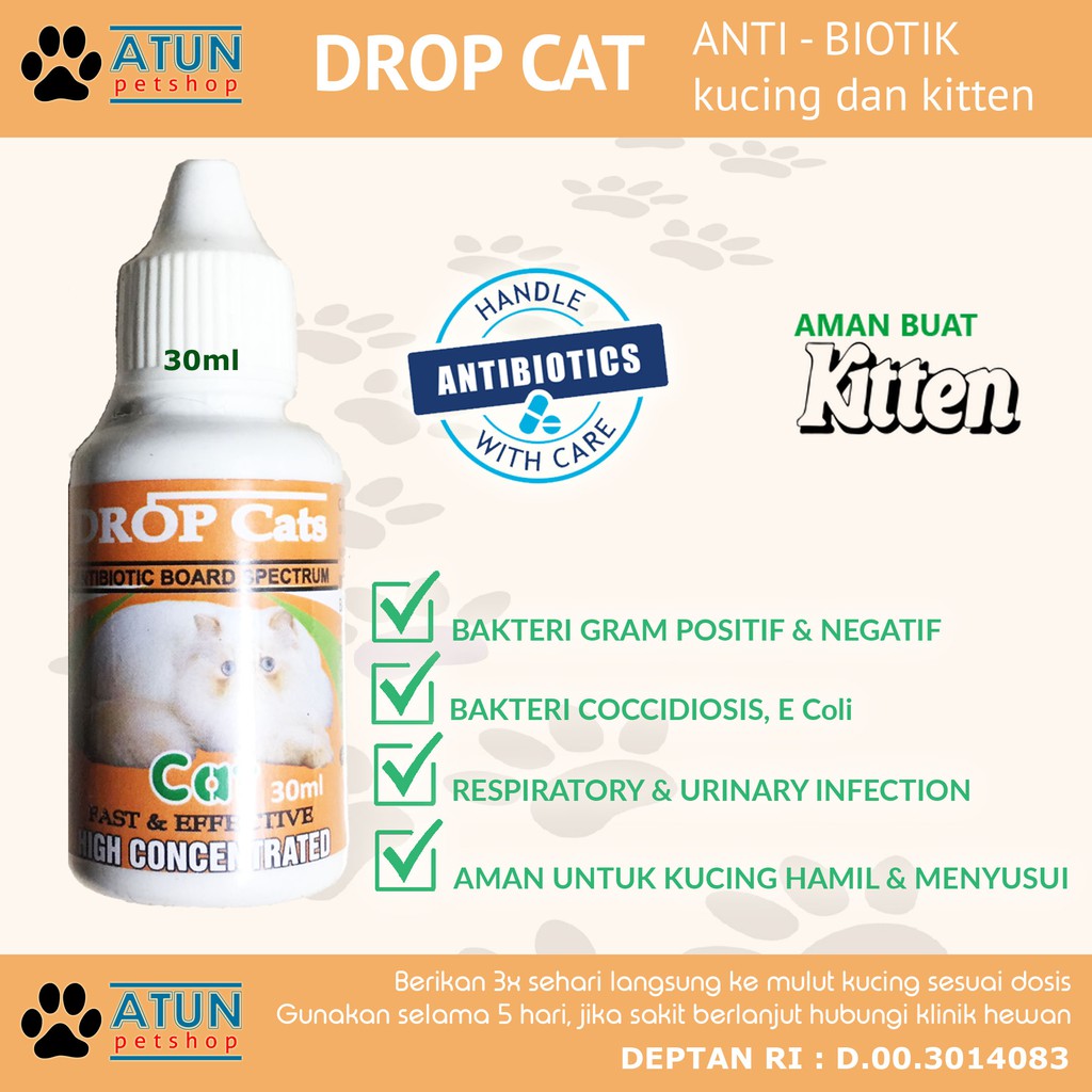  Obat  Kucing  Luka  Infeksi Demam Antibiotik Drop Cat Atau 