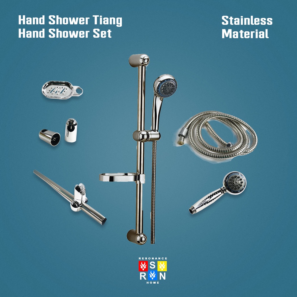 Handshower Tiang Fullset Stainless Resonance Home