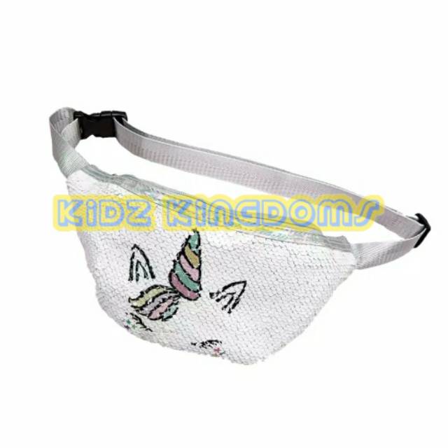 TAS SELEMPANG SEQUIN UNICORN / WAIST BAG SEQUIN UNICORN