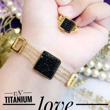 Titanium Set Perhiasan Wanita Gold 179221