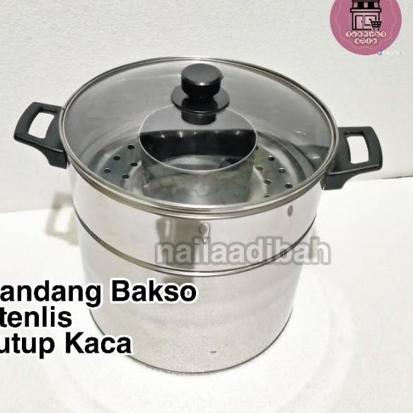 Termurah dan terbaik >> Dandang BAKSO 22 dan 24 stenlis TUTUP KACA bisa cod