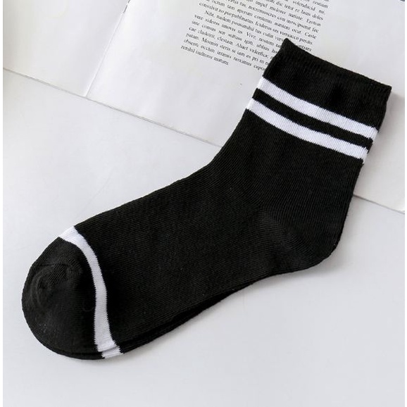HC KAOS KAKI PANJANG 2 GARIS KAOS KAKI PANJANG MURAH IMPORT # BISA COD-HC8792 HITAM IMPORT
