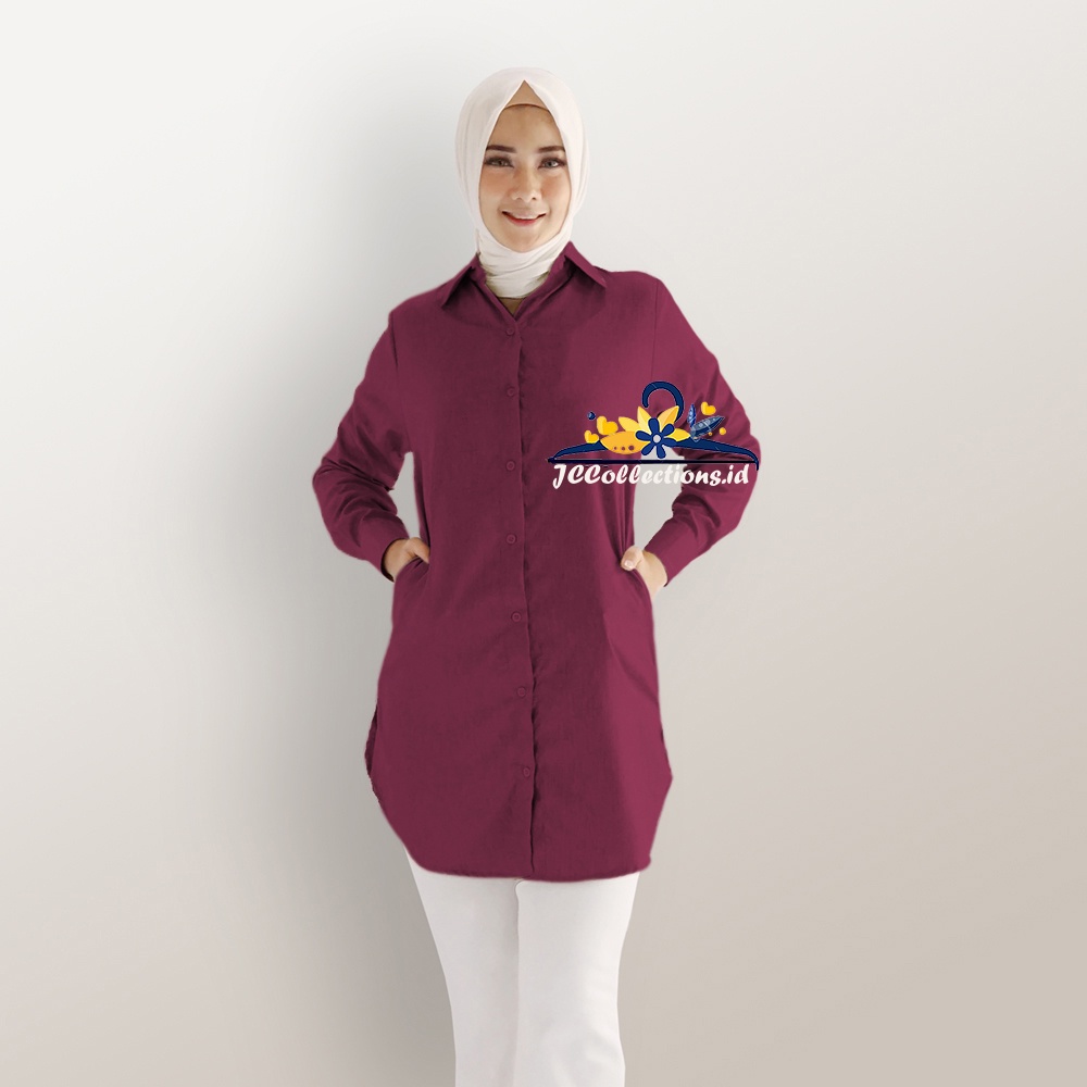 Tunik Jumbo / Tunik Kemeja Lengan panjang Wanita Gaya korea model terbaru Efritta Busui Friendly JCCollections