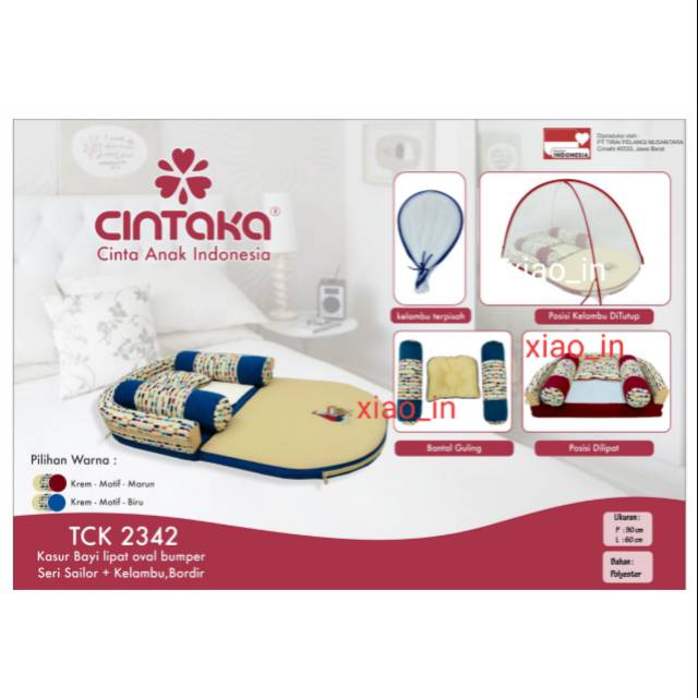 Chintaka TCK2342 Kasur bayi lipat oval bumper seri sailor CBK3145 seri Animalia CBK3145