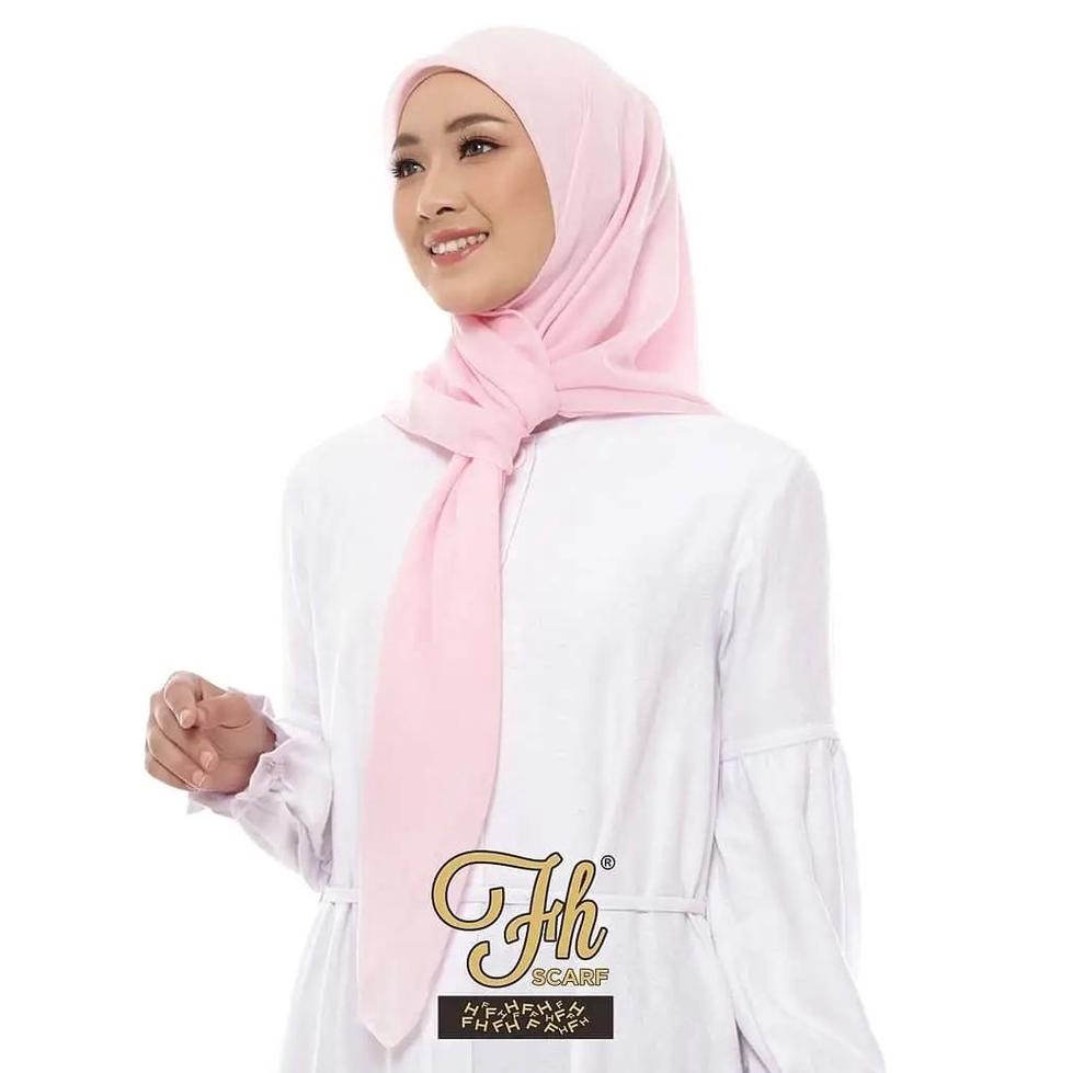 kerudung jiilbab / hijab segi empat bahan bella square polos jahit tepi neci murah premium warna hij