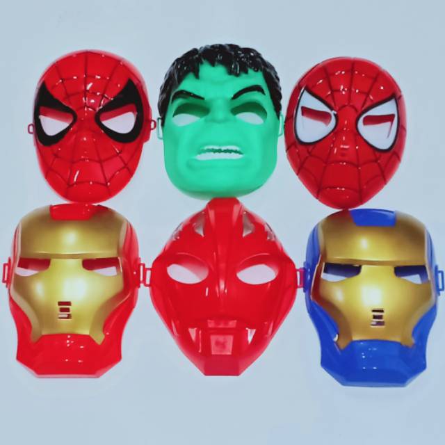 Topeng plastik  hulk/spiderman/iroman/ultraman