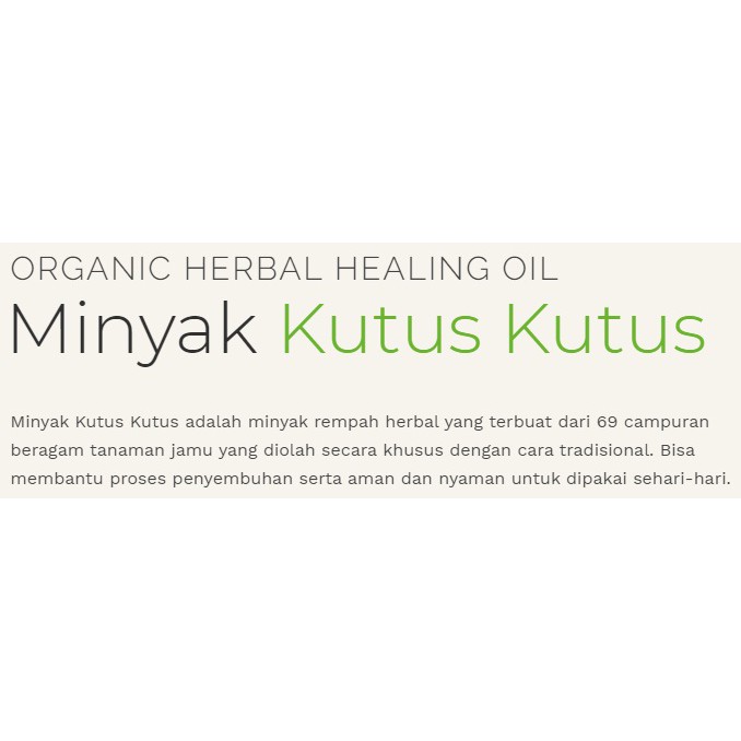 MINYAK KUTUS KUTUS TAMBA WARAS BALI 100% ASLI