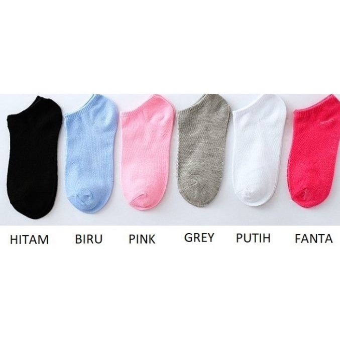Retaily Kaos Kaki Ankle Polos Wanita KaosKaki Pendek Korea Murah Short Socks-POLOS