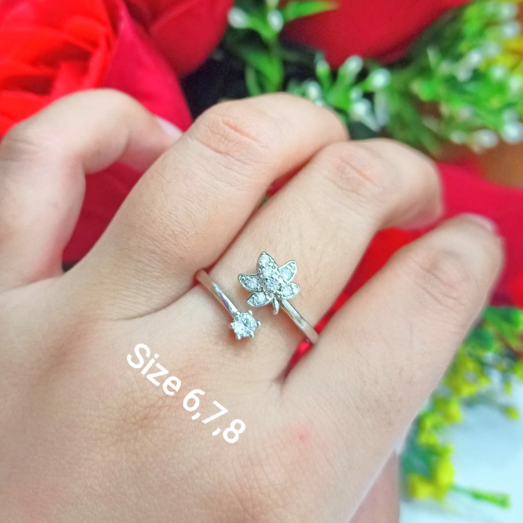 Cincin Dewasa Permata Simpel Perhiasan Wanita Korea (COD)