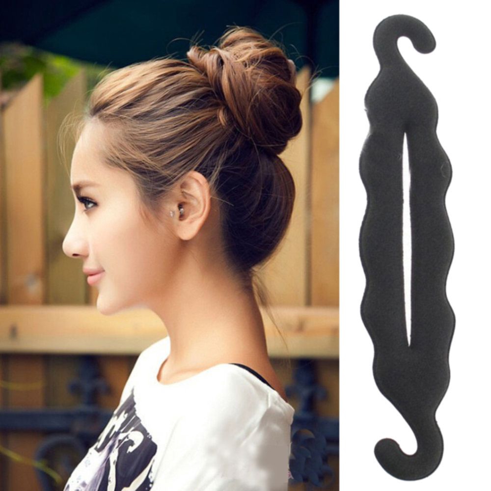 Magic Black Double Hook Sponge Hair Styling Meatball Twist Hair